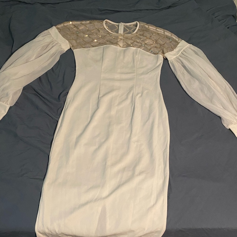 White and gold mesh dress - Picture 2 of 2